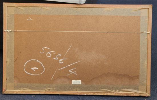 George Weissen Landscape with stream and a woodland scene signed Johnson 25 x 50cm. & 35 x 52cm.